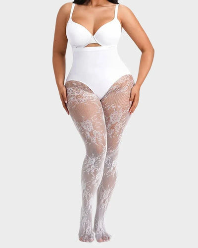 ShapeLace High-Waist Floral Lace Shaping Tights