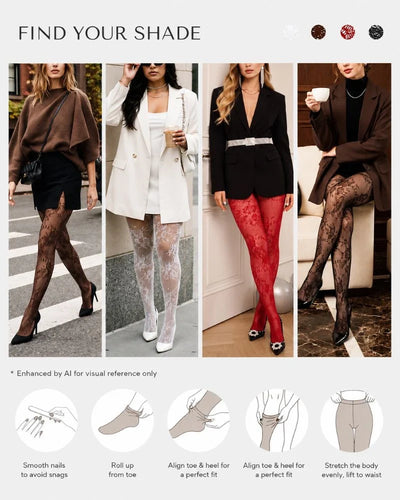ShapeLace High-Waist Floral Lace Shaping Tights