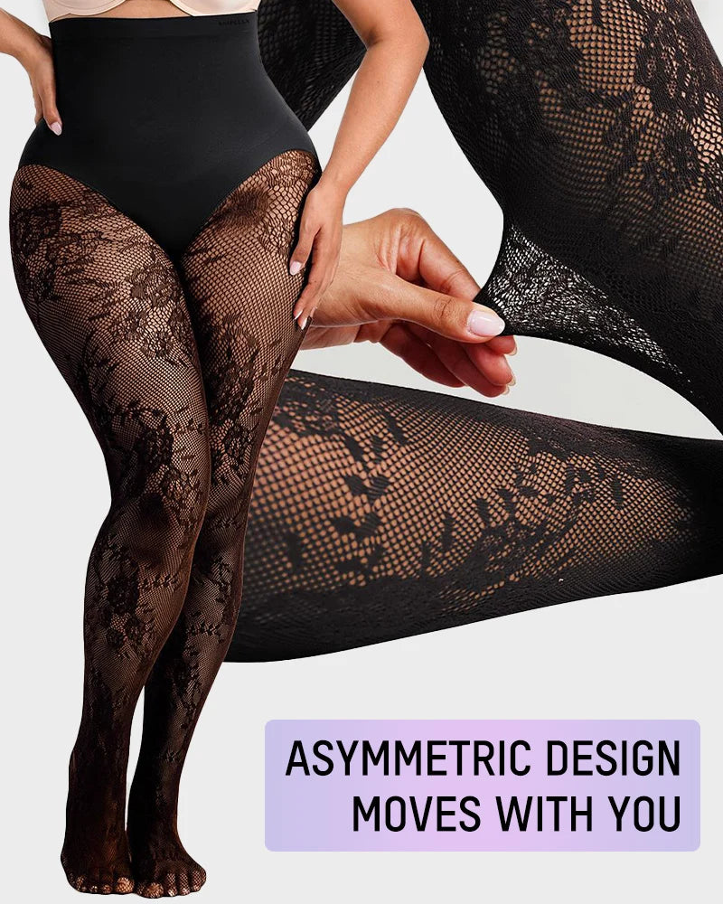 ShapeLace High-Waist Floral Lace Shaping Tights