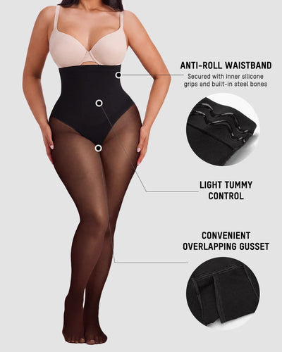 ShapeLace High-Waist Floral Lace Shaping Tights