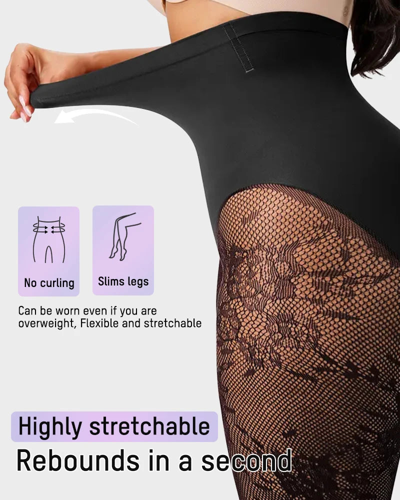 ShapeLace High-Waist Floral Lace Shaping Tights